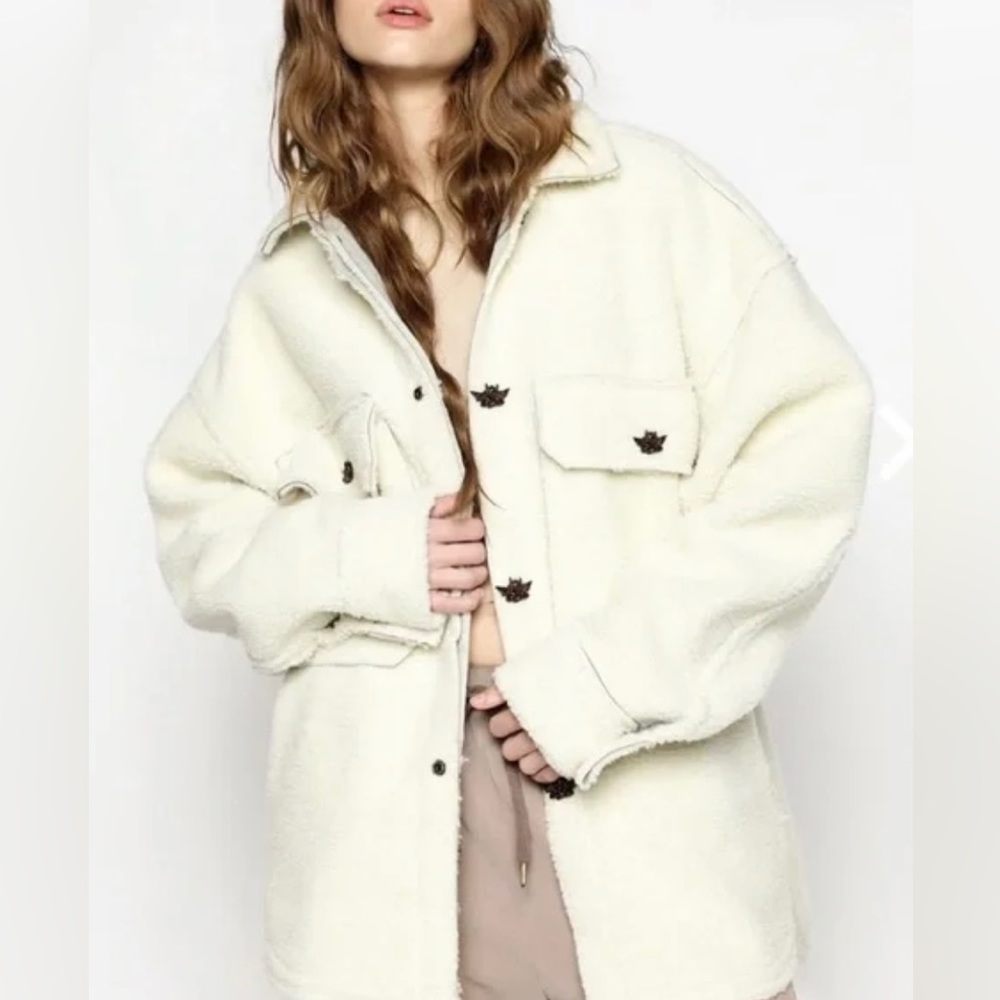 Boys Lie x Ariel Wrapped In Your Lies Sherpa Button Jacket RARE & NWT